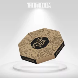 Corrugated pizza boxes in octagonal shape