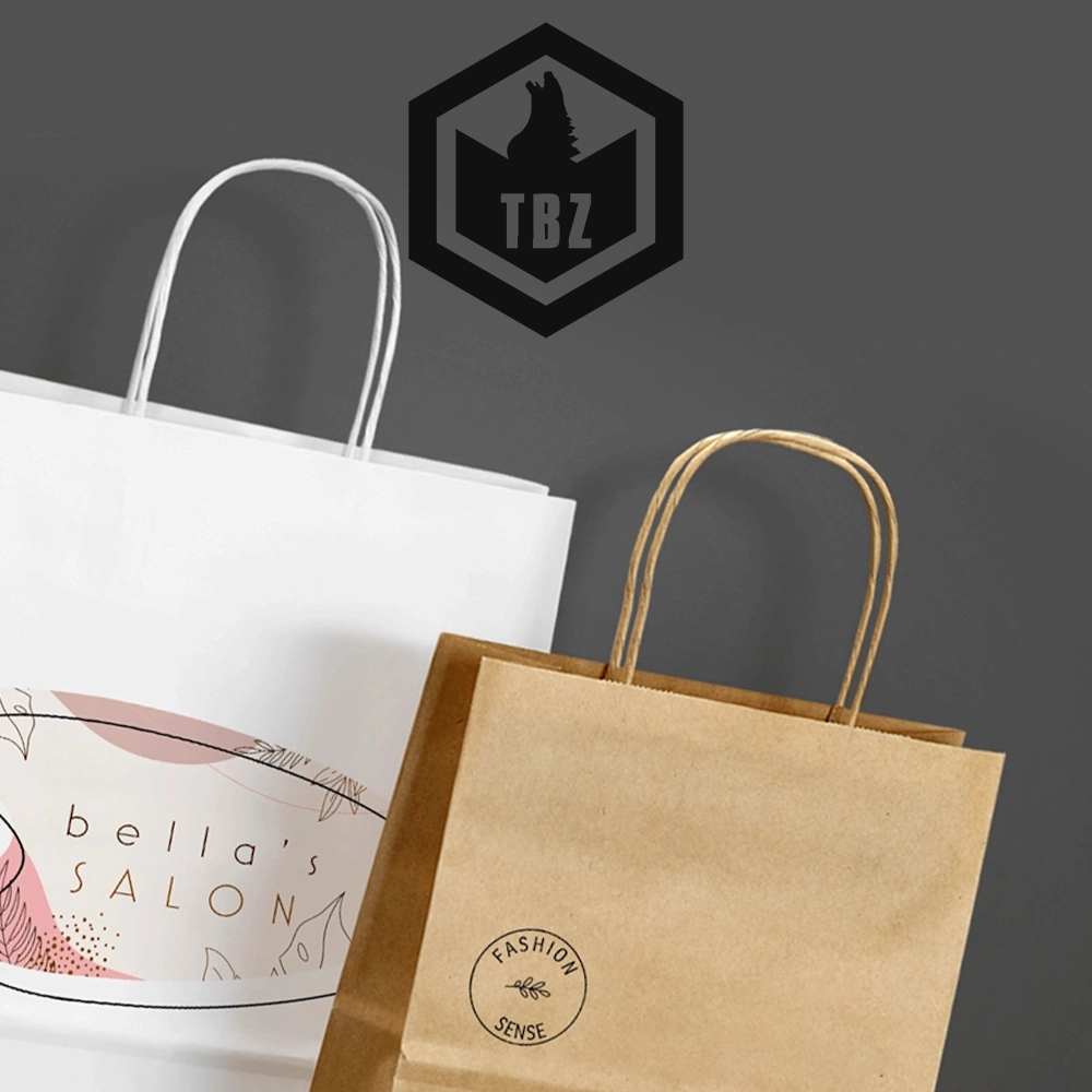 Custom printed paper take out bags