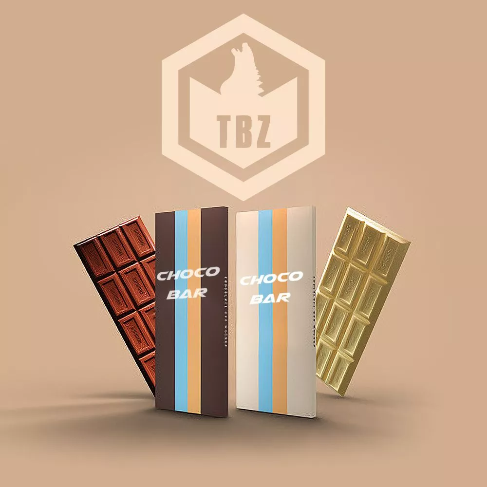 Custom chocolate bar boxes features stripes in different colors