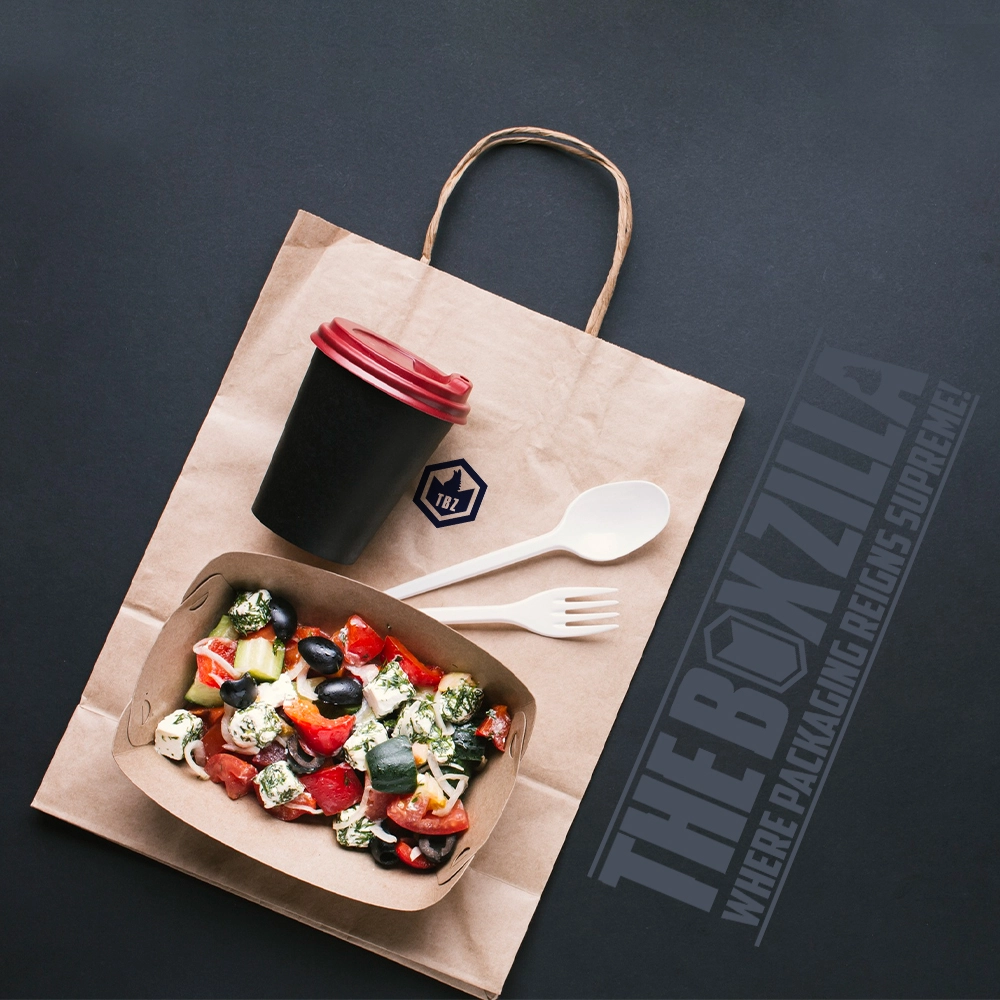 Custom brown paper food bags with printed logo