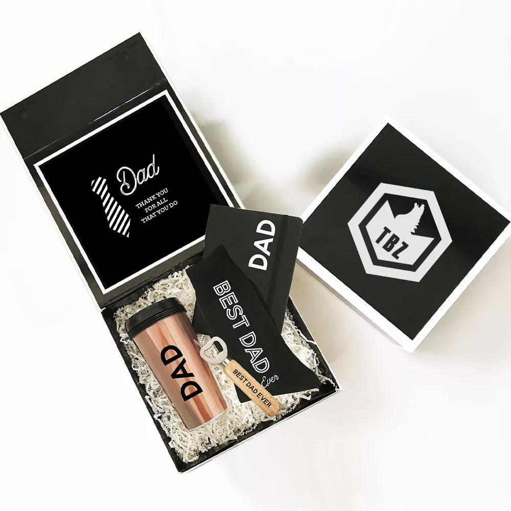 Personalized dad gift boxes with logo