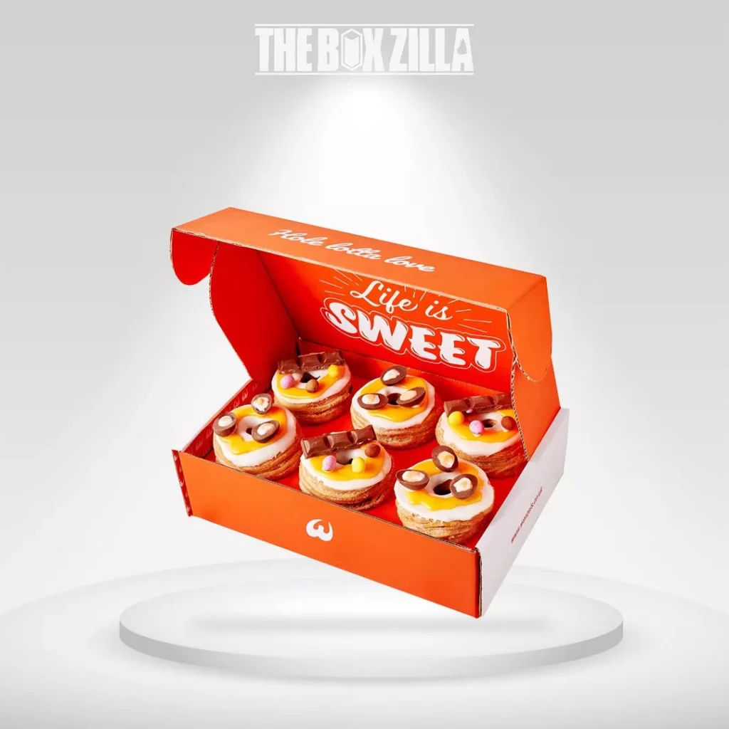 Custom printed donut boxes enhancing brand visibility