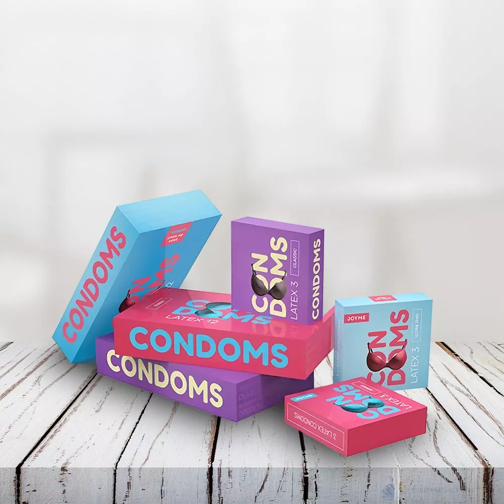 Custom condom packaging boxes in bulk