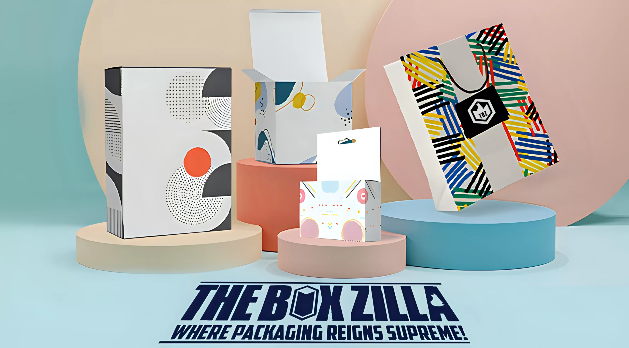 Retail packaging with custom printed design and shapes